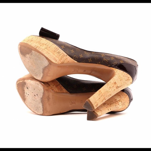 Authentic Louis Vuitton Rivoli cork monogram pumps heels - Picture 3 of 10